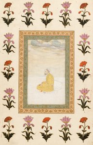 Homme contemplatif assis sur une terrasse, 1674-1675 - Mughal School